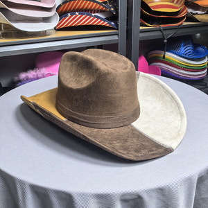Fuax <span class=keywords><strong>camoscio</strong></span> cappello da Cowboy corno lungo connazionali villaggio Bangora Sombreros cappello Fedora - Product Image 2