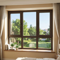 Fenêtre à battant en aluminium à rupture de pont thermique, verre trempé, design moderne, certifiée Energy Star, avec store enrouleur pour chambre et salle de bain