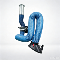 Extracteur de fumées de soudage mural avec bras flexible en acier au carbone, conduit d'air rotatif à 360° pour laboratoire, puissant et à mouvement libre