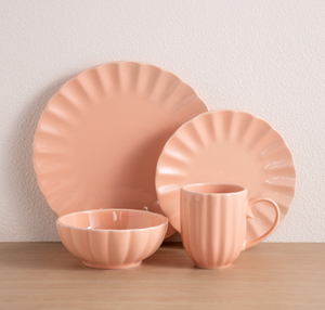 Fresh Macaron Pink & Blue Relief Tableware Set, Household Kitchen Ceramic Dinner Plates Bowls Mugs, High Quality Custom Logo - Product Image 4