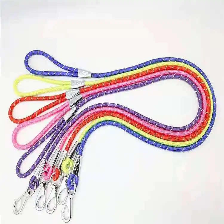 Stocked pet leashes nylon round pet rope dog simple design pet dog leash with Sturdy Clasp