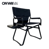 Chaise de camping pliante moderne pour la pêche AC2 avec table latérale, structure en aluminium, mobilier d'extérieur robuste pour parcs et villas