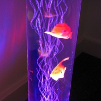 Lampe LED Moderne à Fourniture Directe Usine, Type Sur Pied, Silencieuse, à Changement de Couleur Automatique, Lampe d'Ambiance Océan avec Bulles Colorées et Poissons