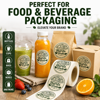 Étiquettes personnalisées pour aliments et boissons, autocollantes rondes, pour l'emballage de jus et de smoothies, avec impression claire et forte adhérence