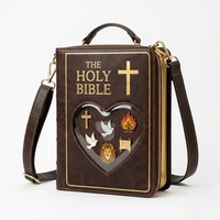 Sac à bandoulière Itabag personnalisé, forme livre biblique gothique vintage, unique, rétro, pour affichage de badges anime, idéal pour événements thématiques