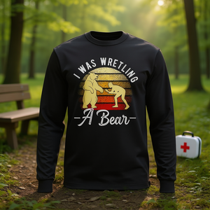 Camiseta de manga larga de lucha libre con mensaje 'Mejorarte pronto, recuperación de brazo o pierna rota', producto promocional - Product Image 3