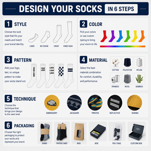 Chaussettes de sport pour hommes, design personnalisé, chaussettes de sport en tricot de haute qualité, avec logo brodé de dessin animé pour ODM, noir et blanc - Product Image 3