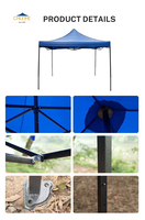 Tente d'exposition extérieure automatique 3x3m Auvent pop-up 10x10ft avec fenêtre pour salons professionnels