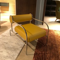 Fauteuil de salon de détente en cuir noir minimaliste moderne italien YOUTAI