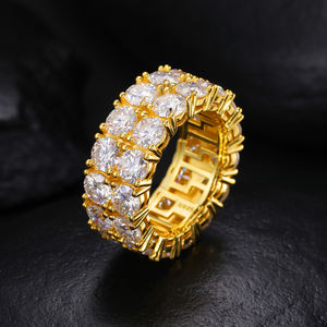 Anel moissanite de luxo com 2 linhas, anel de passagem, teste de diamante, prata esterlina 925, brilhante, moda, joias, anel de moissanite, homens - Product Image 2