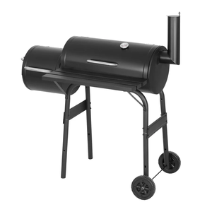 Taman besar barel pengasap Drum minyak barbekyu luar ruangan troli arang cerobong asap besar panggangan BBQ - Product Image 2
