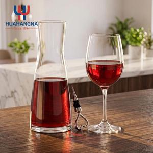 Luxury Custom Logo Wooden Box <b>Wine</b> Decanter Gift Set with Heart <b>Stopper</b> Crystal Glass for Wedding Corporate - Product Image 4