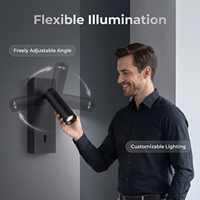 Lampe de lecture LED à montage mural Type-C et USB, construction en aluminium, design minimaliste, pour hôtel et chambre à coucher
