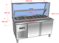 Réfrigérateur commercial pour restaurant, table de préparation de sandwichs, réfrigérateur pour bar à salades avec couvercle en verre pliable