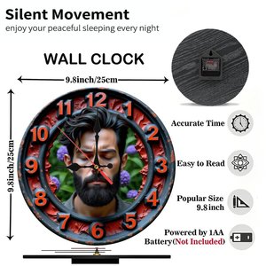 Round Wooden <b>Wall</b> <b>Clock</b> 25x25Cm Modern Rustic <b>Silent</b> Home Cafe Bar Decor - Product Image 3