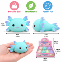 Mainan Promosi Axolotl Lucu, Mainan Remas Maltose PVC Warna Pastel, Rebound Lambat, Hewan Amfibi, Pereda Stres, Mainan Fidget