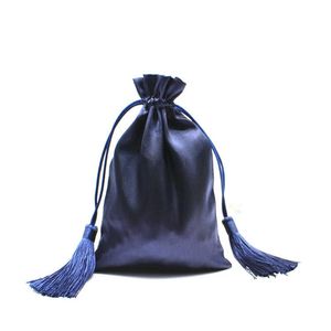Vente en gros de petites pochettes à cordon en satin écologiques avec logo personnalisé imprimé pour bijoux et emballages cadeaux - Product Image 2
