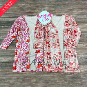 Venta al por mayor de otoño casual de impresión niñas Día de San Valentín cárdigan largo abrigo - Product Image 1