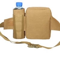 Sac banane tactique multifonctionnel 800D étanche avec fermeture à cordon pour course, pêche, escalade et sports de plein air, avec porte-bouteille