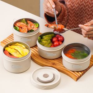 New 304 Stainless Steel Double Layer <b>Insulated</b> Microwave Safe Portable Student <b>Lunch</b> <b>Box</b> - Product Image 3