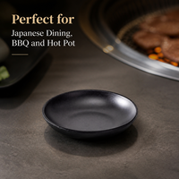 Plat à sauce en mélamine noire 10 cm, incassable, en résine de qualité alimentaire, design nordique, non toxique, écologique, compatible lave-vaisselle