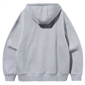 OEM ODM Wholesale Blank Oversized Full Zip Hoodie 100%Cotton Heavyweight Winter Hip Hop Street Style Unisex Solid Zipper Hoodie - Product Image 2