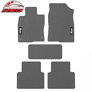 Alfombrillas de látex para coche Honda Civic 2016-2021, alfombras grises para todo tipo de clima, 5 piezas, estilo IKON, impermeables - Product Image 1