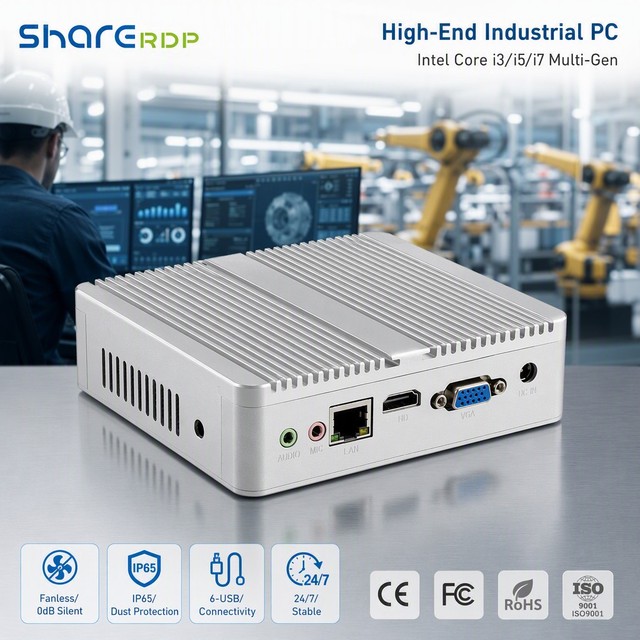Sharerdp Supplier Intel Core I3 I5 I7 6100U 6200U 7100U 7200U 7500U 8250U 8550U Fanless Industrial Mini PC Desktop Computer