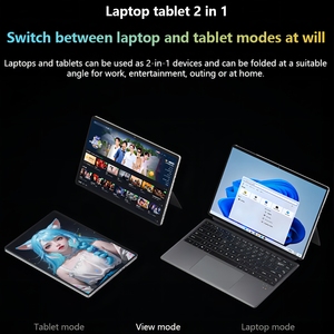 แท็บเล็ตพีซีขนาด 14 นิ้ว สไตล์ <span class=keywords><strong>Surface</strong></span> ระบบปฏิบัติการ Windows 11 คอมพิวเตอร์แท็บเล็ต DDR5 16GB+<span class=keywords><strong>256GB</strong></span> N100 สำหรับการศึกษาและธุรกิจ แท็บเล็ตพีซี 2in1 พร้อมคีย์บอร์ด - Product Image 4