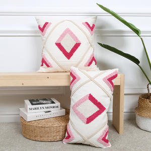 Moderno <span class=keywords><strong>marroquí</strong></span> punzón <span class=keywords><strong>aguja</strong></span> <span class=keywords><strong>bordado</strong></span> Rosa funda de almohada hogar sofá sala de estar decoración cubierta - Product Image 1