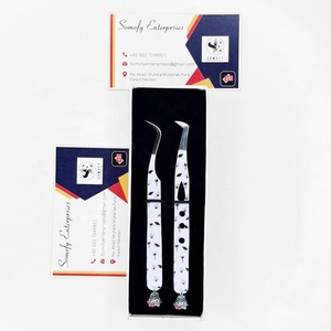 Professional <b>Halloween</b> Design Russian Eyelash Extension Tweezers Stainless Steel Precision 10mm Volume Fiber Tips Smooth Tip - Product Image 1