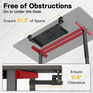 <b>Large</b> Size C Clamp-on Mount Keyboard Tray Under <b>Desk</b> with Drawer for Home Office - Product Image 2