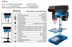 <span class=keywords><strong>Taladro</strong></span> de Columna Alemán de 13 mm y 58 mm, <span class=keywords><strong>Taladro</strong></span> de <span class=keywords><strong>Pedestal</strong></span> SP5213B, <span class=keywords><strong>Taladro</strong></span> de <span class=keywords><strong>Pedestal</strong></span> Zj4113HA - Product Image 2