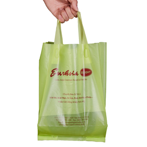 Lianyou supermarché Logo petit sac à gousset latéral en polythène Logo personnalisé poignée thermoscellée sac cadeau en plastique en gros - Product Image 4