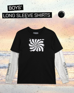 Paquete de dos jerséis de manga larga para niños, camisa de cuello redondo, estilo informal con elegante camiseta gráfica con logotipo, diseño sólido en tallas 8-20 - Product Image 1