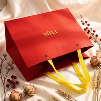Sacs en papier personnalisés de luxe biodégradables et écologiques pour vêtements et cadeaux, couleur rouge vin, avec estampage doré, vente en gros