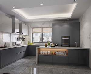 Armoires de cuisine modulaires en bois laqué noir mat personnalisées 2024, armoires de rangement de cuisine, armoires de cuisine prêtes à assembler - Product Image 3