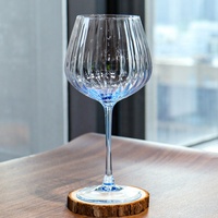 Vente chaude cristal rayures verticales Style maison boisson rétro classique mariage verre bordeaux vin tasse gobelet