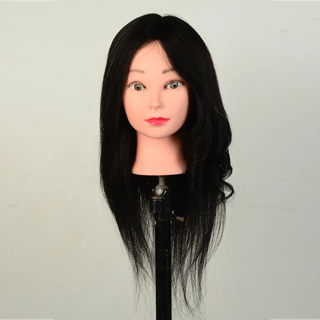 Beauty Academy Tution Đào Tạo Trưởng 70% Đầu Người Mix 30% Động Vật Tóc Đầu Mannequin Manikin Styling Thực Hành Búp Bê