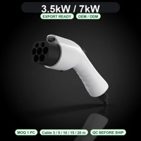 Pengisi Daya EV Portabel Baru 3.5kW 7kW 16A AC Charging Gun Home EVSE dengan Pilihan Kabel 3/5/10/15/20m Putih OEM ODM