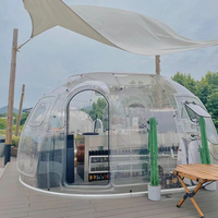 Dôme géodésique en polycarbonate transparent - Tente de glamping transparente de 4 m pour la cour et le camping