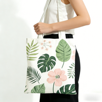 Sac fourre-tout en toile personnalisé pour femmes, sac à bandoulière réutilisable sur mesure, sac de shopping écologique tendance