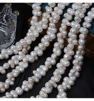 Perles d'eau douce naturelles de qualité AA, forme baroque, en forme de gourde, trouées sur le côté, blanches, 8-9 mm, perles en vrac pour la fabrication de bijoux DIY, en stock