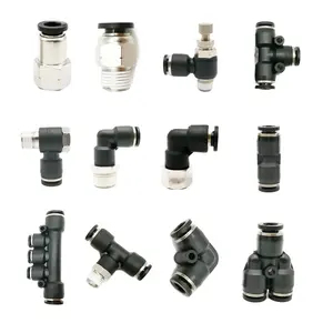 PZA Air Pneumatic Fitting 4 6 8 10 12mm OD Hose 4 Way Cross Shaped Splitter Push In Pneumatic Tube Connector Quick Fittings