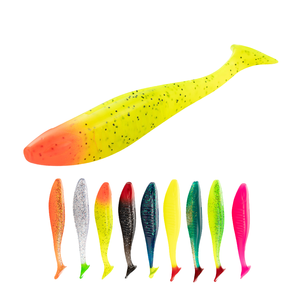 Señuelo de Pesca Suave TPE, 10 cm/5 Piezas, 14 cm/4 Piezas, Alta Elasticidad, Resistente a Mordeduras, Flotante, Cola en T, Cola de Paleta Grande - Product Image 1