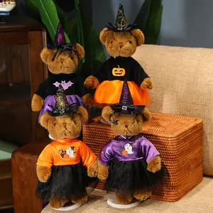 new design halloween plush bear toys for kids cute pumpkin plush halloween bears plush halloween teddy bear