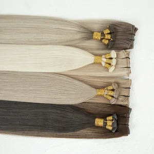 Virgin Real Seamless Double Drawn Blonde Genius Weft Human Hair Supplier Human Remy Extensions Virgin Weft