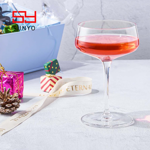 Set of 4 Hand-Blown Large 10 oz Crystal Coupe <strong>Glasses</strong> for Fancy Cocktails <strong>Espresso</strong> <strong>Martini</strong> Manhattan Bar Glassware - Product Image 6