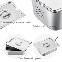 Bac Gastronorme Compact en Acier Inoxydable Style Européen 1/6 GN pour Buffet, Conteneur Alimentaire pour Restaurants, Traiteurs, Cantines et Cuisines