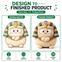 Peluche personnalisée Pharaons Égyptiens brodée anti-stress en tissu polyester ultra doux, vente en gros directe usine OEM ODM à bas prix